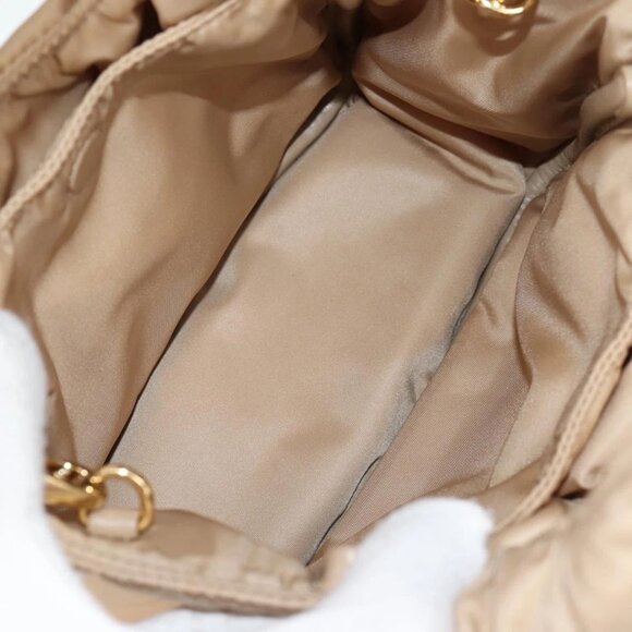 PRADA Hand Bag Nylon 2way Beige Gold Auth 118908SM - Picture 11 of 16